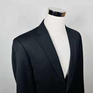 Tommy Hilfiger 40R Sport Coat 100% Wool Navy Blue Two Button Double Vented